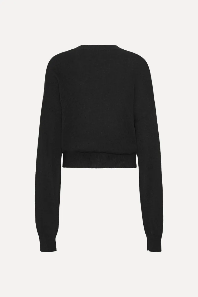 Knitwear|Tops-ROTATE Birger Christensen Basic Crewneck Sweater Black Black color