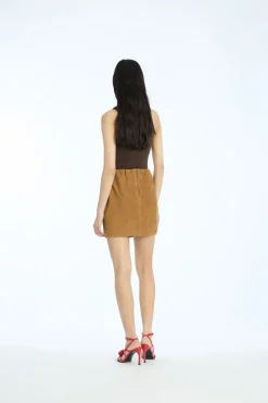 Tops-ROTATE Birger Christensen Basic Tank Top Dark Brown Molé color