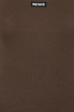 Tops-ROTATE Birger Christensen Basic Tank Top Dark Brown Molé color