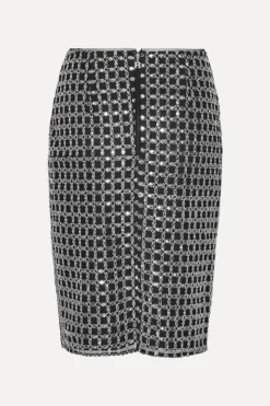 Skirts-ROTATE Birger Christensen Beaded Long Mini Skirt Black Black color
