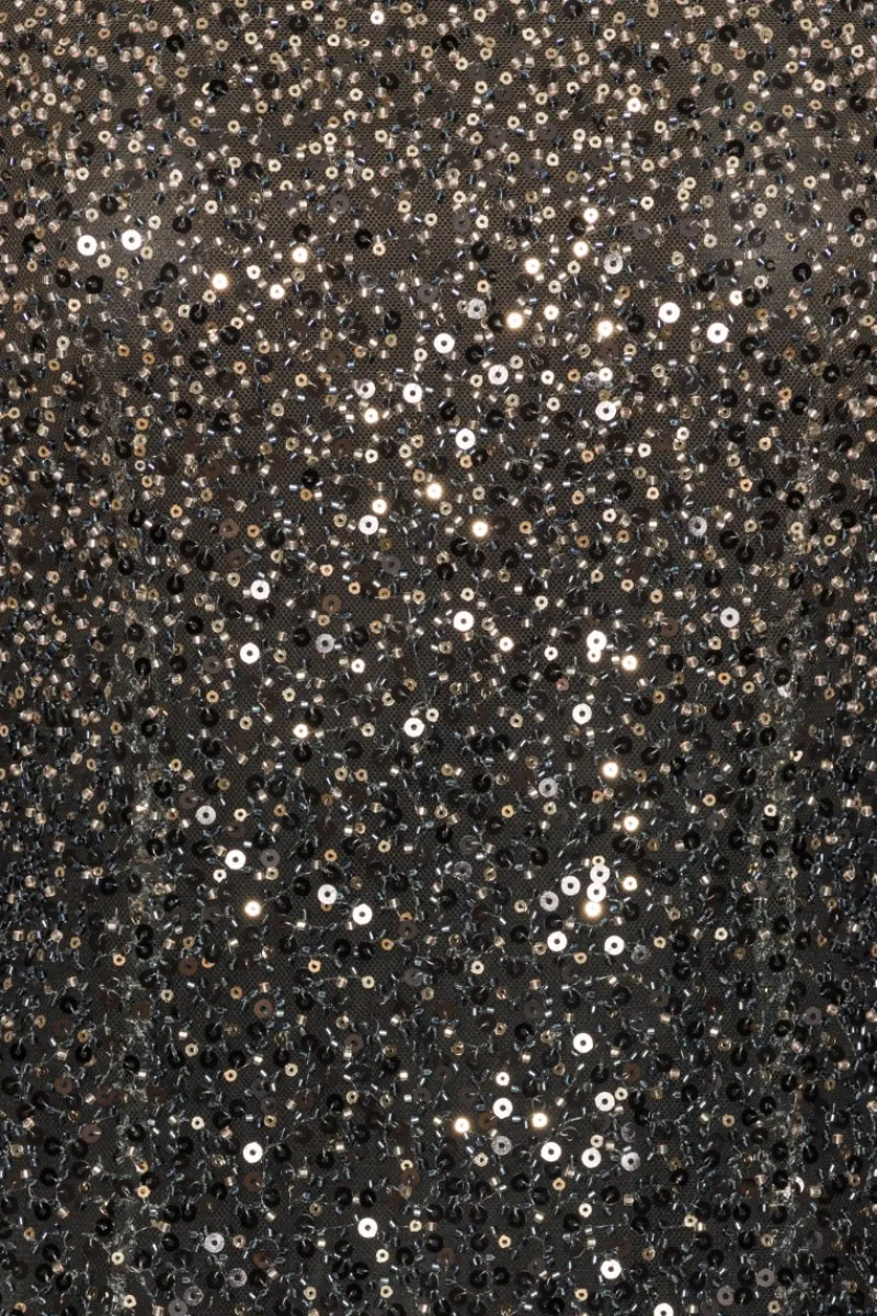 Sequins|Mini Dresses-ROTATE Birger Christensen Beaded Ls Mini Dress Brown Incense Comb. color