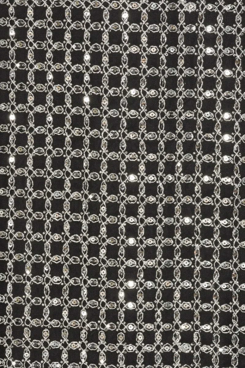 Sequins|Maxi Dress-ROTATE Birger Christensen Beaded Maxi Slip Dress Black Black color