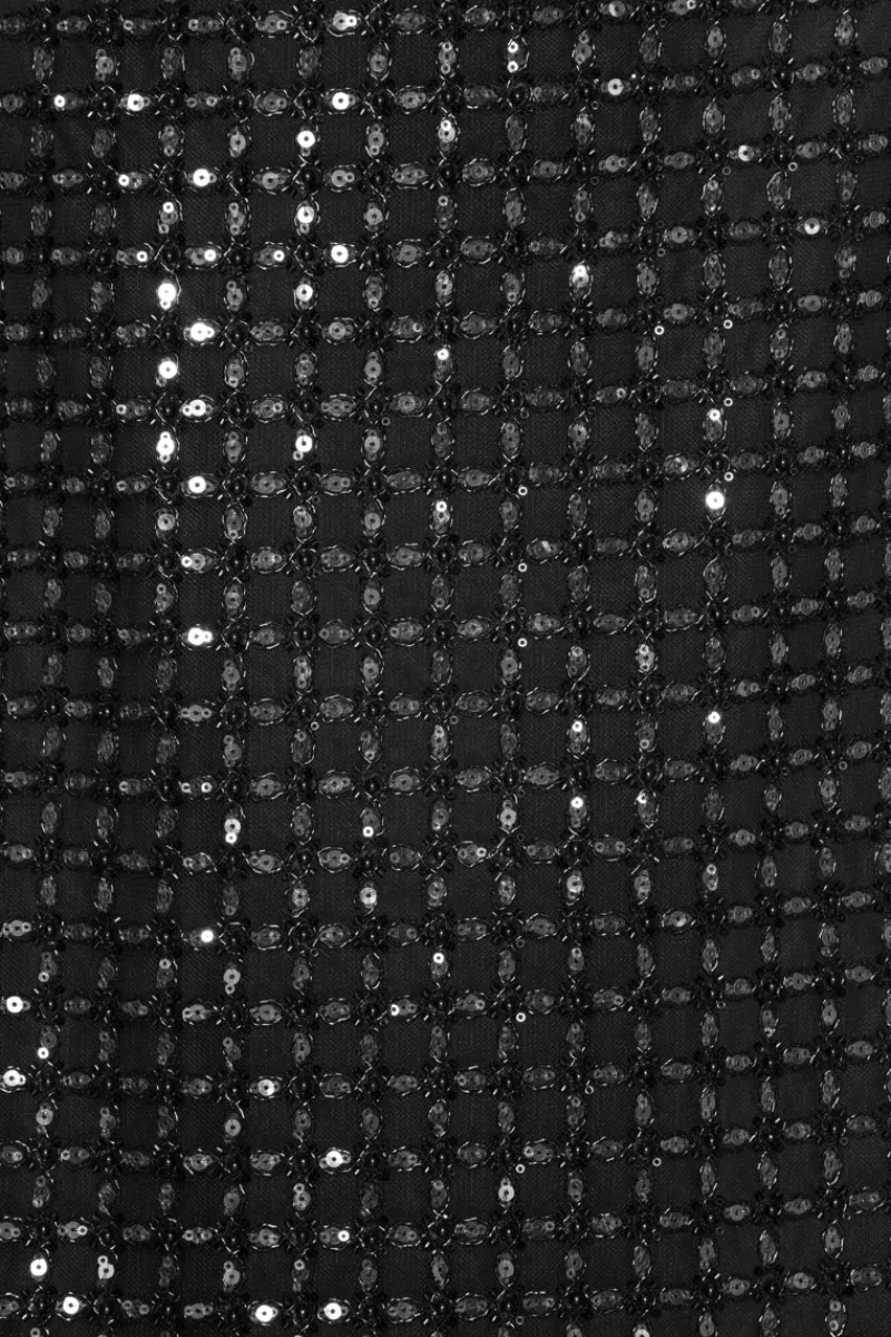 Sequins|Maxi Dress-ROTATE Birger Christensen Beaded Maxi Tube Dress Black Black color