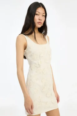 Bridal|Mini Dresses-ROTATE Birger Christensen Beaded Mini Dress Egret White Egret color
