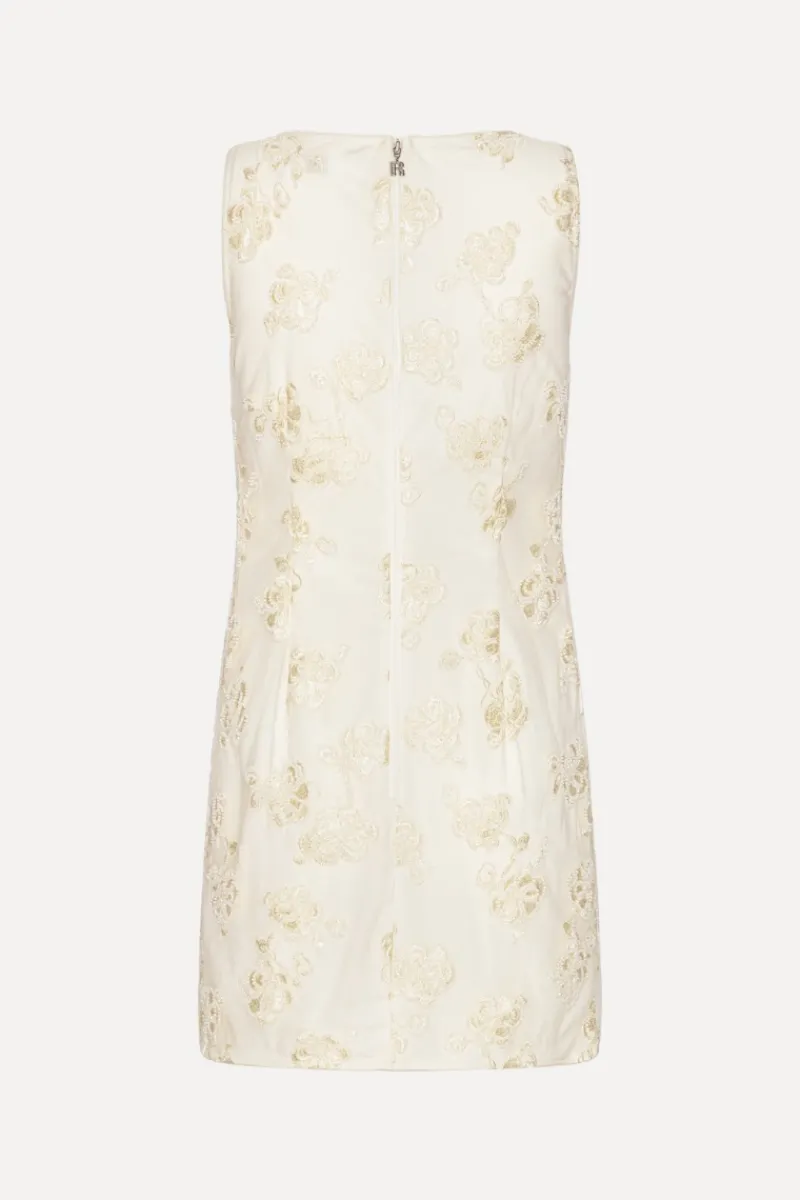 Bridal|Mini Dresses-ROTATE Birger Christensen Beaded Mini Dress Egret White Egret color