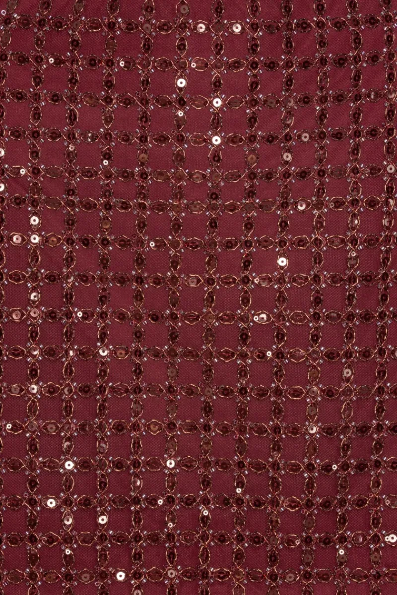 Skirts-ROTATE Birger Christensen Beaded Mini Skirt Bordeaux Zinfandelcolor