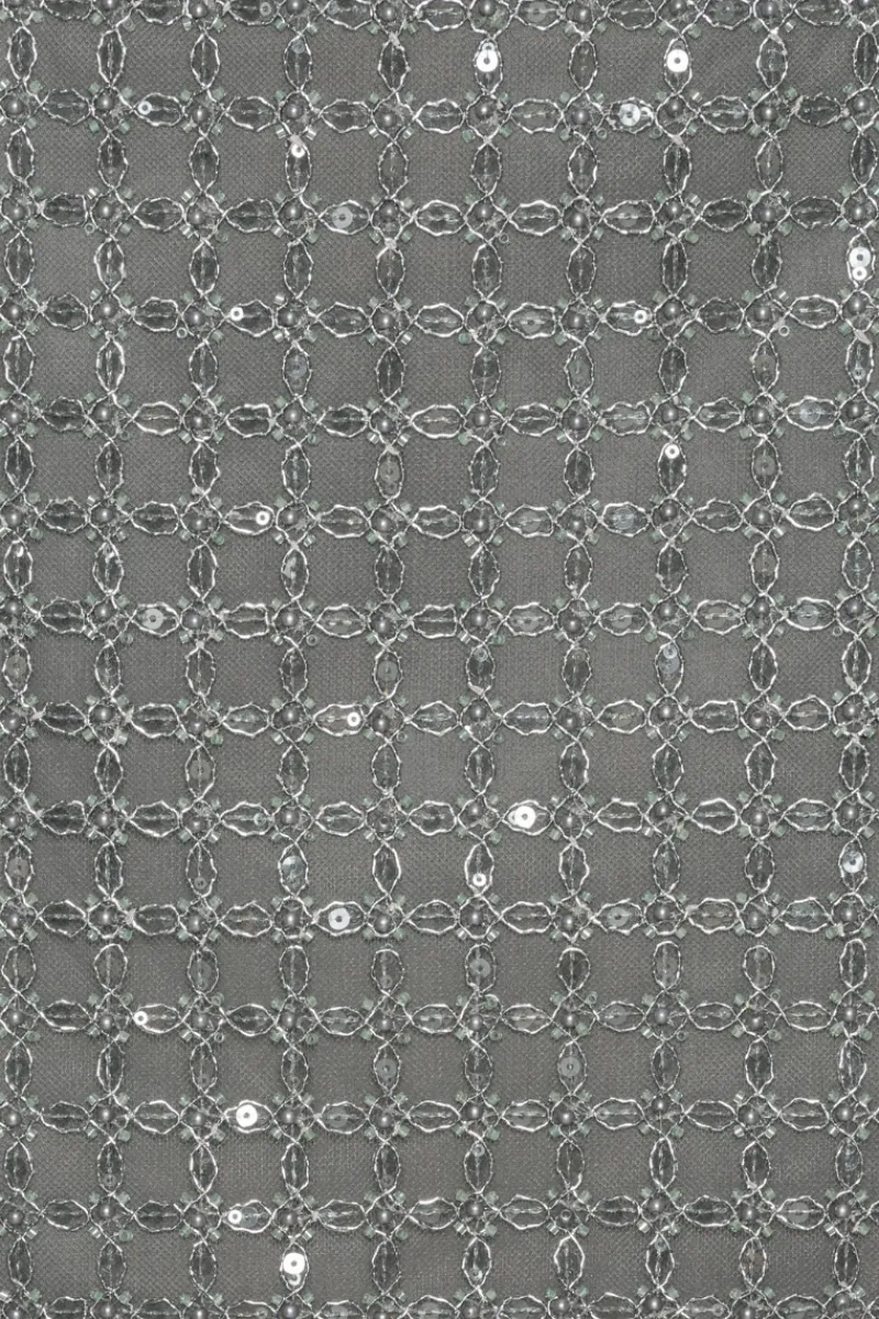 Skirts-ROTATE Birger Christensen Beaded Mini Skirt Grey Castor Gray color