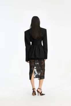 Outerwear-ROTATE Birger Christensen Belted Blazer Black Black color