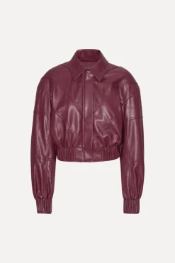 Outerwear-ROTATE Birger Christensen Bomber Jacket Bordeaux Zinfandelcolor