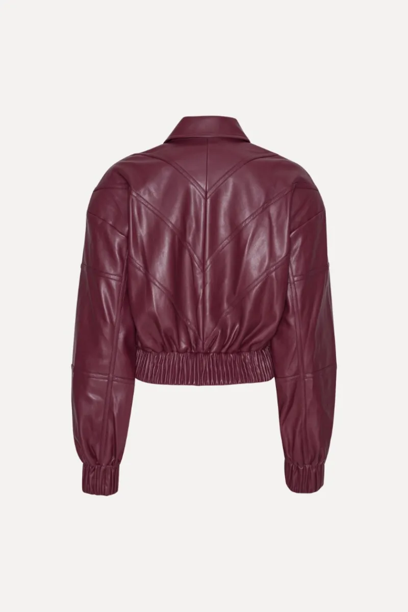 Outerwear-ROTATE Birger Christensen Bomber Jacket Bordeaux Zinfandelcolor