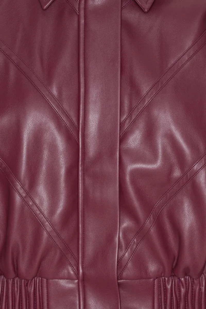 Outerwear-ROTATE Birger Christensen Bomber Jacket Bordeaux Zinfandelcolor