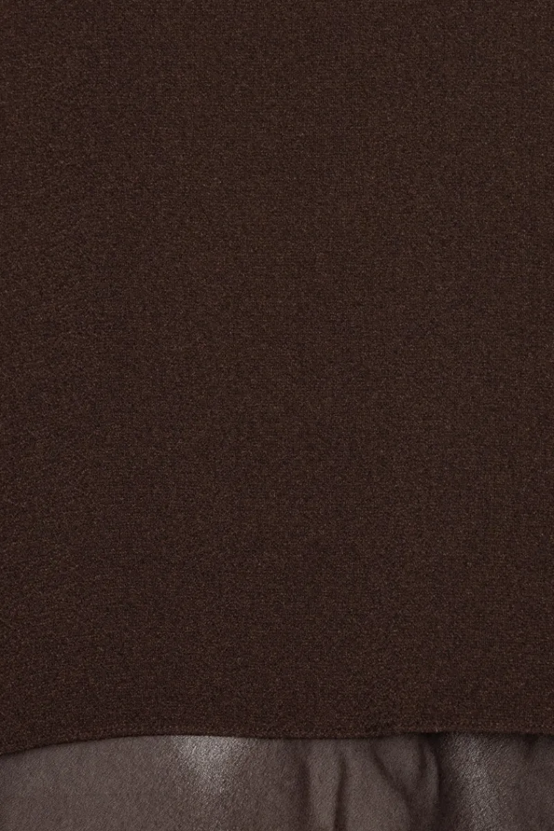 Tops-ROTATE Birger Christensen Boxy Top With Insert Dark Brown Molé color