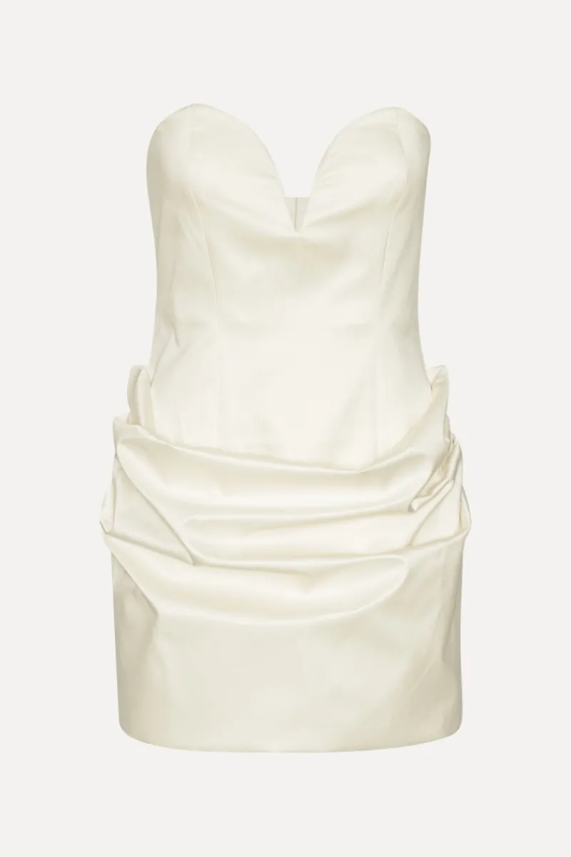 Bridal|Mini Dresses-ROTATE Birger Christensen Bustier Mini Dress Creme White Egret color