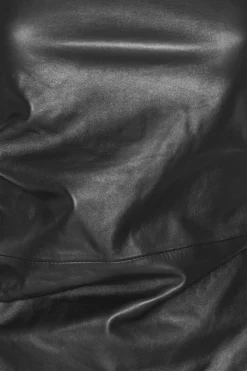 Tops-ROTATE Birger Christensen Buttoned Leather Top Black Black color