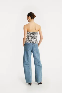 Pants-ROTATE Birger Christensen Cargo Denim Pants Vintage Blue Vintage Blue, Denim color
