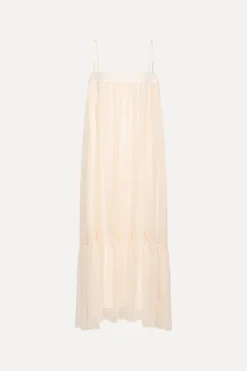 Dresses-ROTATE Birger Christensen Chiffon A-Line Dress Light Pink Vanilla CreamVanilla Cream color
