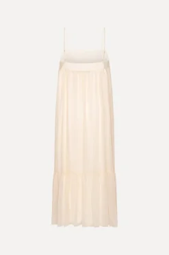 Dresses-ROTATE Birger Christensen Chiffon A-Line Dress Light Pink Vanilla CreamVanilla Cream color