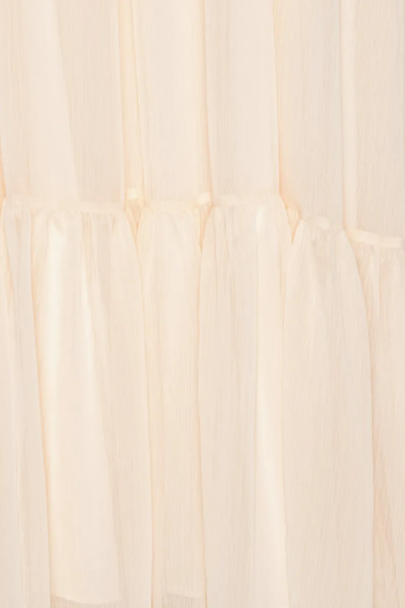 Dresses-ROTATE Birger Christensen Chiffon A-Line Dress Light Pink Vanilla CreamVanilla Cream color