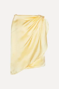 Tops-ROTATE Birger Christensen Chiffon Cape Top Yellow Italian Straw color