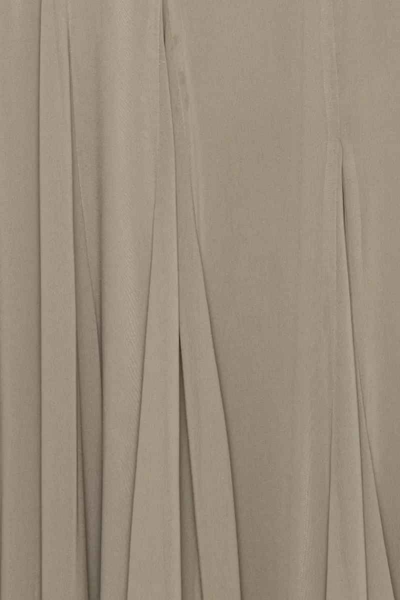 Maxi Dress|Dresses-ROTATE Birger Christensen Chiffon Maxi Strap Dress Taupe Driftwood color