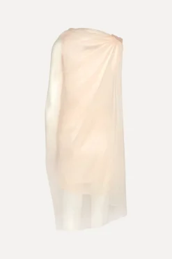Mini Dresses|Dresses-ROTATE Birger Christensen Chiffon Mini Cape Dress Light Pink Vanilla CreamVanilla Cream color