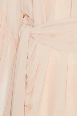 Mini Dresses|Dresses-ROTATE Birger Christensen Chiffon Strap Tie Dress Creme Nougat color