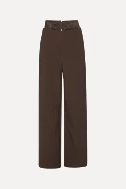 Pants-ROTATE Birger Christensen Corset Suiting Pants Dark Brown CHICORY COFFEE color
