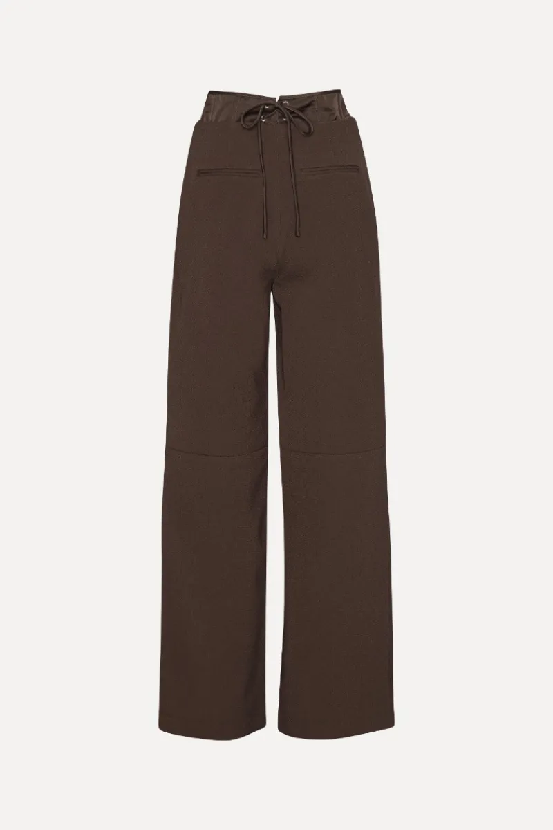 Pants-ROTATE Birger Christensen Corset Suiting Pants Dark Brown CHICORY COFFEE color