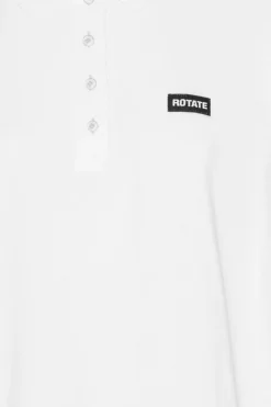 Tops-ROTATE Birger Christensen Cotton Short Sleeve Polo Bright White Bright White color