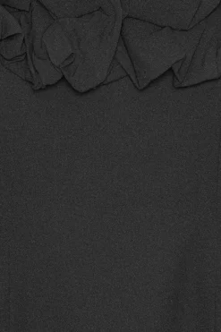 Mini Dresses-ROTATE Birger Christensen Crepe A-line Mini Dress Black Black color