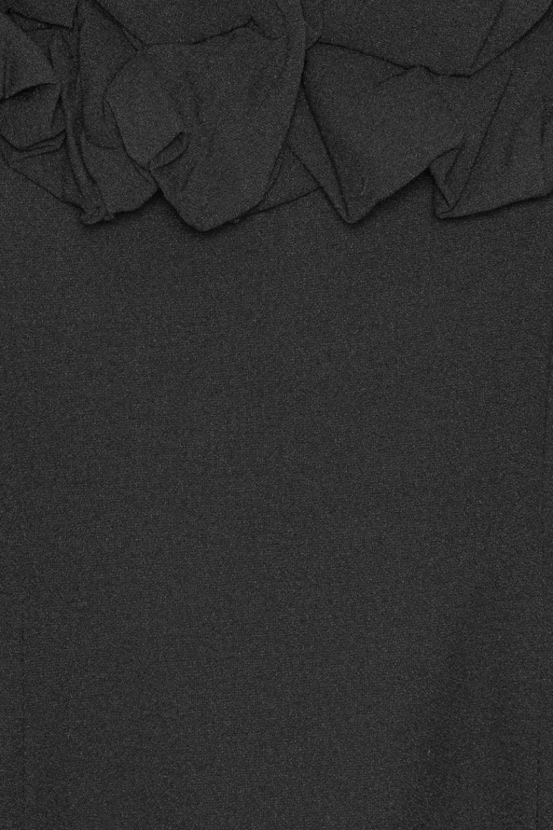 Mini Dresses-ROTATE Birger Christensen Crepe A-line Mini Dress Black Black color