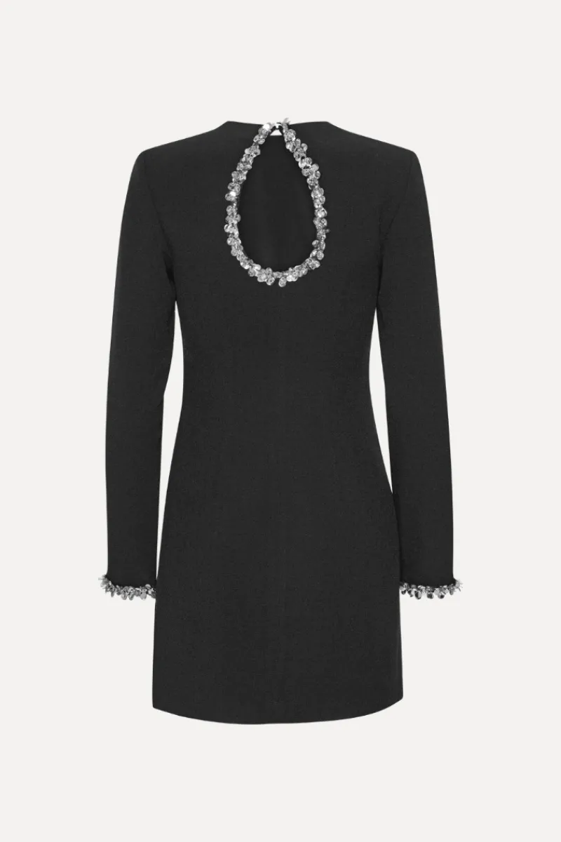 Mini Dresses|Dresses-ROTATE Birger Christensen Crepe Mini Dress Black Black color