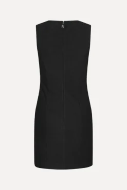Mini Dresses|Dresses-ROTATE Birger Christensen Crepe Mini Flower Dress Black Black color