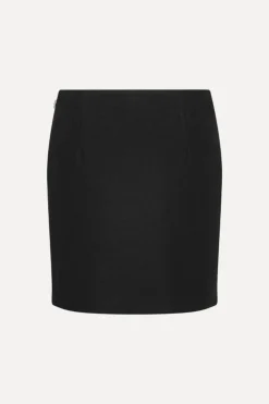 Skirts-ROTATE Birger Christensen Crepe Mini Flower Skirt Black Black color