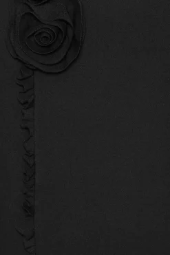 Skirts-ROTATE Birger Christensen Crepe Mini Flower Skirt Black Black color