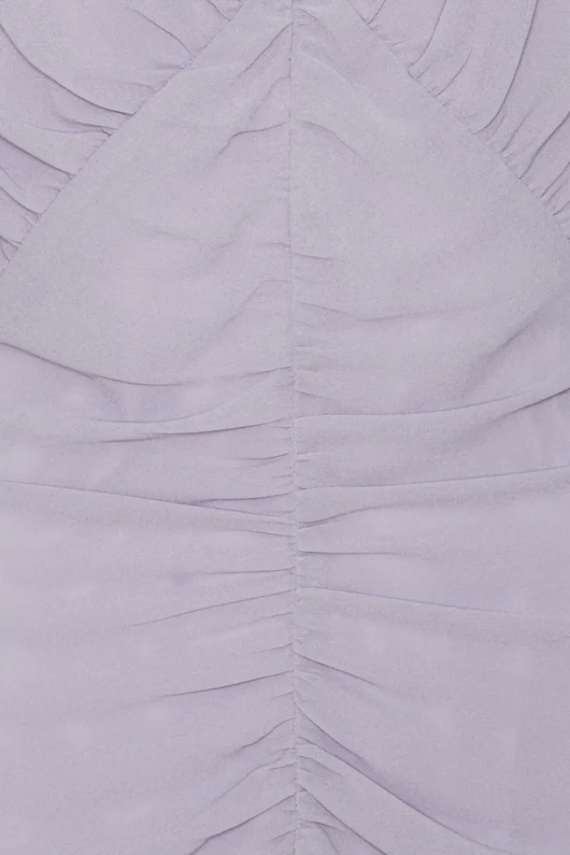 Mini Dresses|Dresses-ROTATE Birger Christensen Crepe Mini Gathered Dress Purple Lavender Aura color