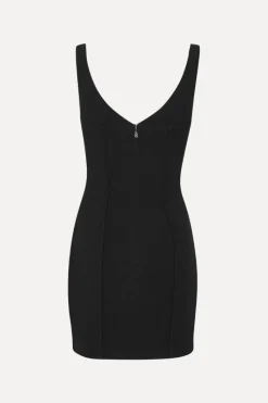 Mini Dresses|Dresses-ROTATE Birger Christensen Crepe Off Shoulder Dress Black Black color