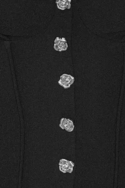 Mini Dresses|Dresses-ROTATE Birger Christensen Crepe Off Shoulder Dress Black Black color