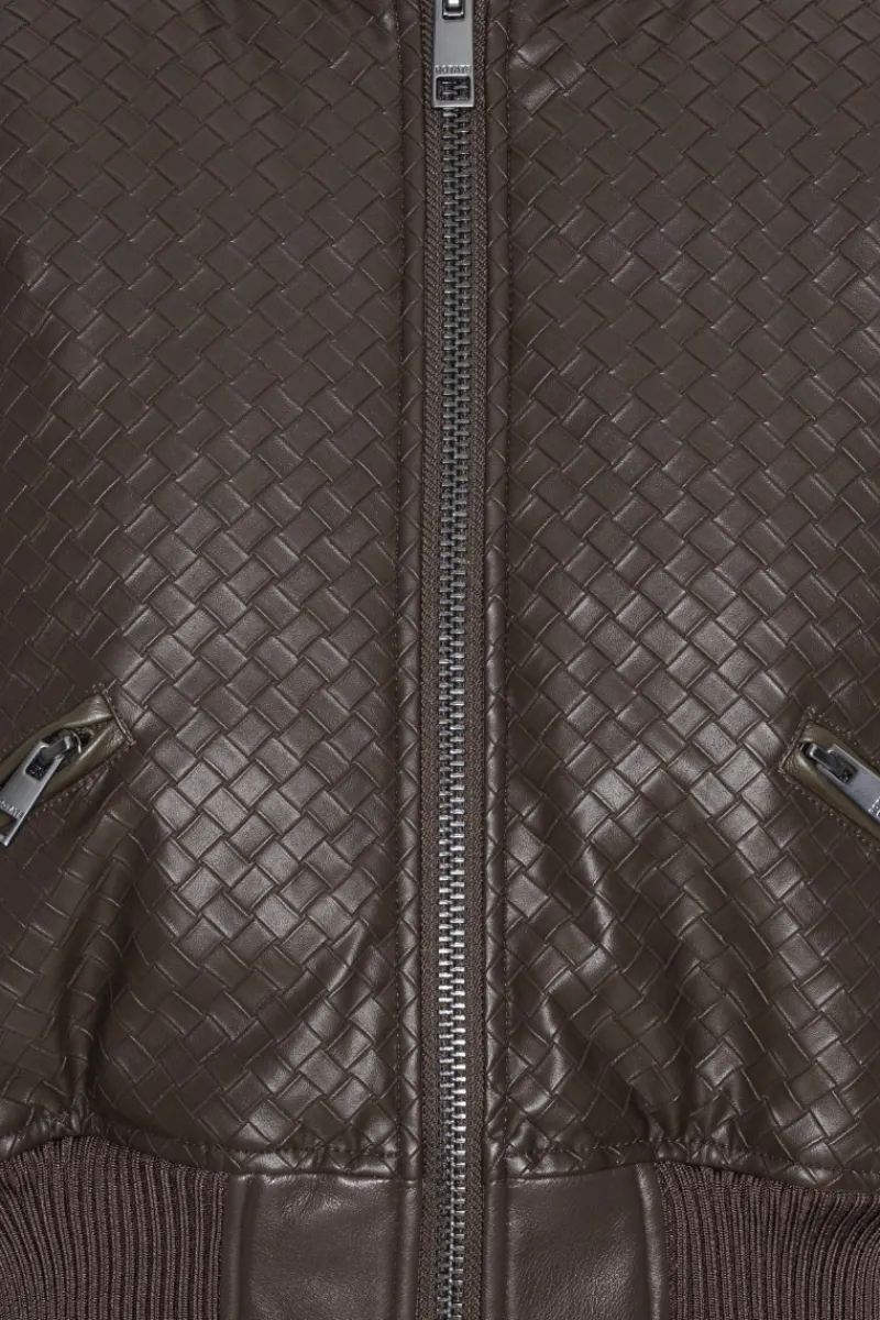 Outerwear-ROTATE Birger Christensen Cropped Puffer Jacket Dark Brown CHICORY COFFEE color