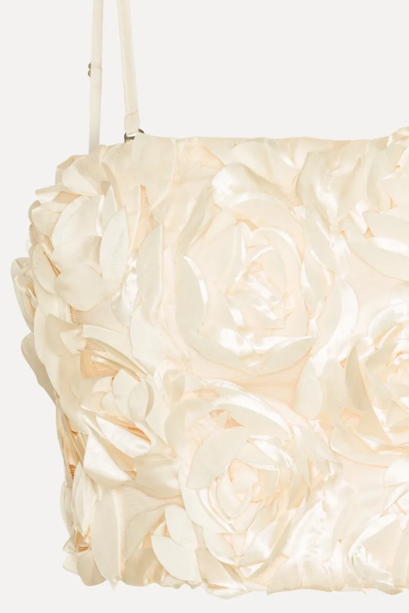 Bridal|Tops-ROTATE Birger Christensen Cropped Top Creme White Egret color