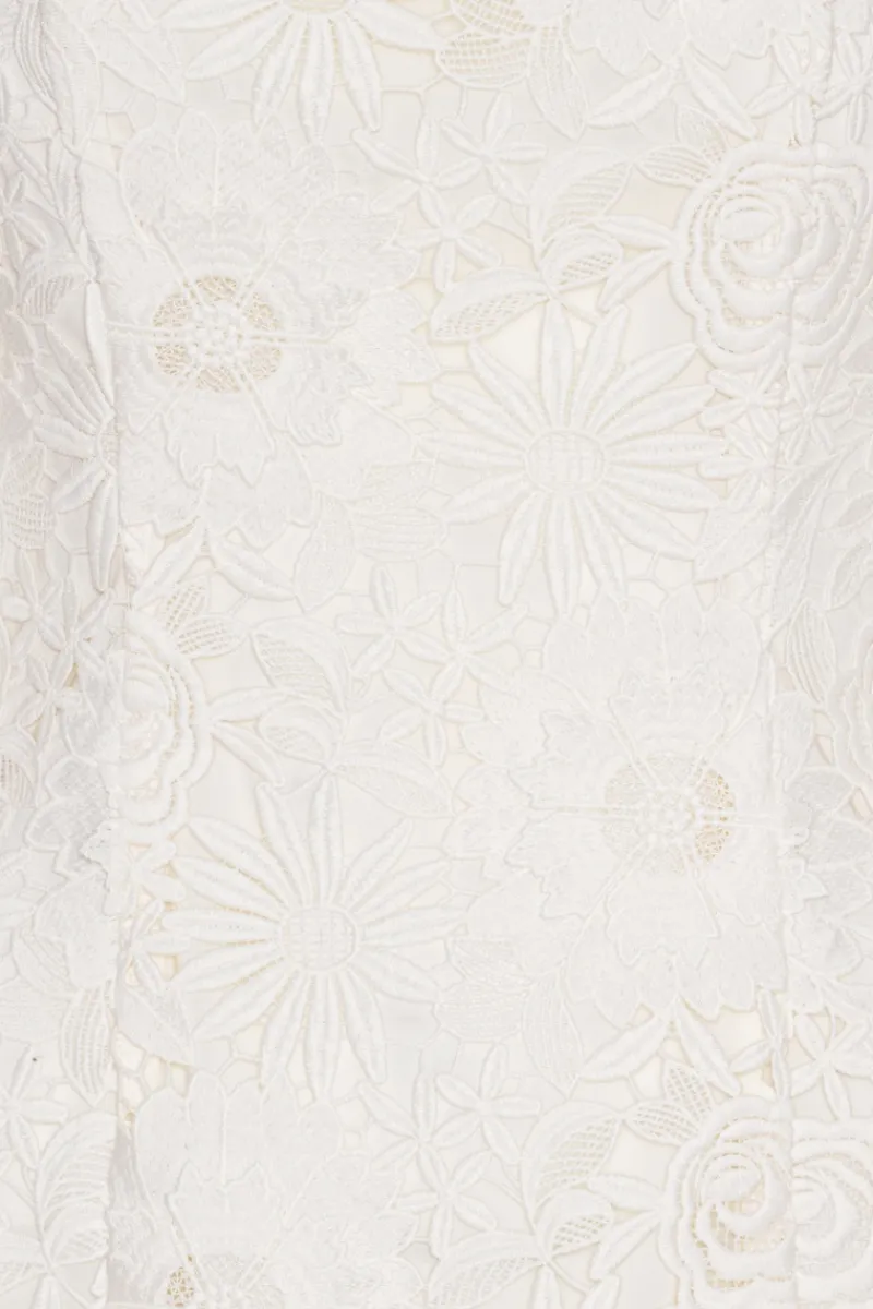 Bridal|Mini Dresses-ROTATE Birger Christensen 3d Lace Ls Mini Dress Egret color