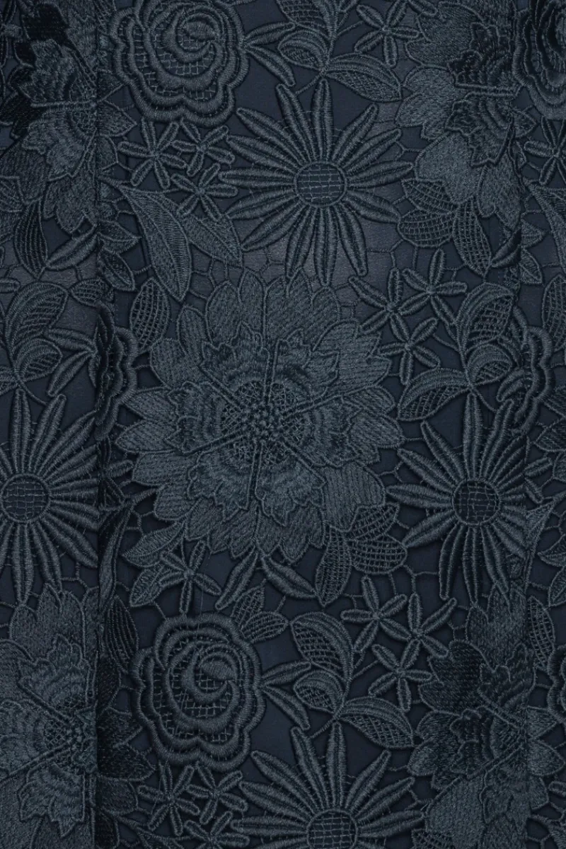 Mini Dresses|Dresses-ROTATE Birger Christensen 3d Lace Ls Mini Dress Dark Blue Navy Blazer color