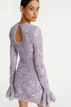 Mini Dresses|Dresses-ROTATE Birger Christensen 3d Mesh Mini Dress Purple Lavender Aura color