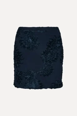 Skirts|Tops-ROTATE Birger Christensen 3d Mesh Mini Skirt Dark Blue Blueprint color
