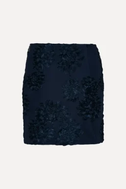 Skirts|Tops-ROTATE Birger Christensen 3d Mesh Mini Skirt Dark Blue Blueprint color