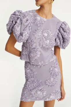 Tops-ROTATE Birger Christensen 3d Mesh Sleeveless Top Purple Lavender Aura color