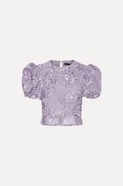 Tops-ROTATE Birger Christensen 3d Mesh Sleeveless Top Purple Lavender Aura color