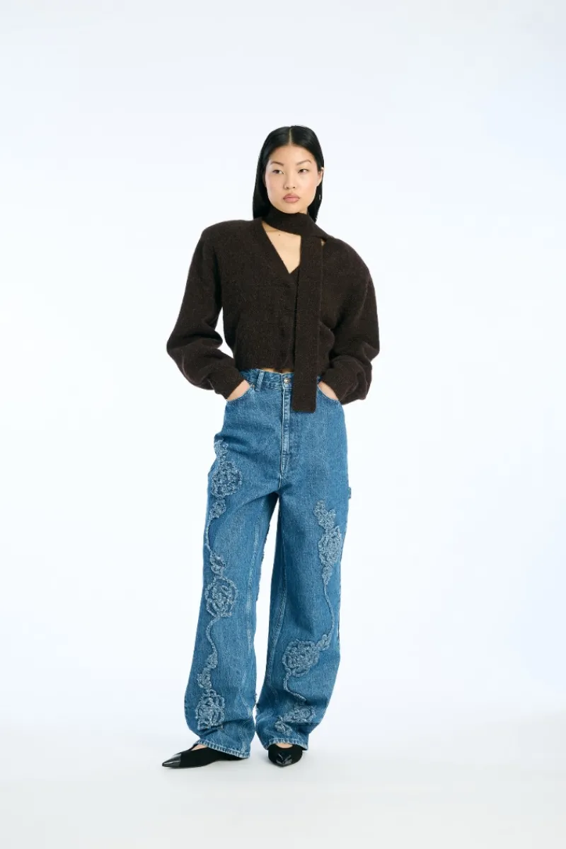 Pants-ROTATE Birger Christensen Denim Boyfriend Jeans Medium Blue Medium Blue Denim color