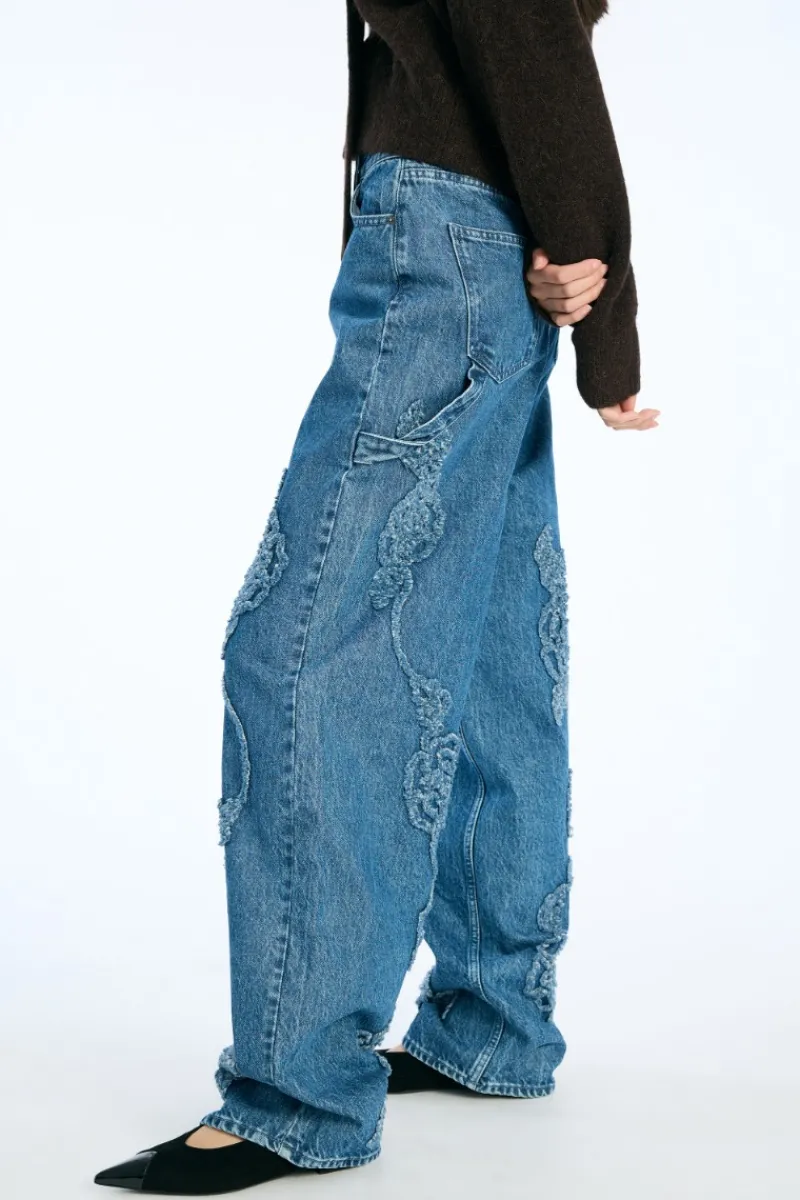 Pants-ROTATE Birger Christensen Denim Boyfriend Jeans Medium Blue Medium Blue Denim color