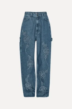 Pants-ROTATE Birger Christensen Denim Boyfriend Jeans Medium Blue Medium Blue Denim color